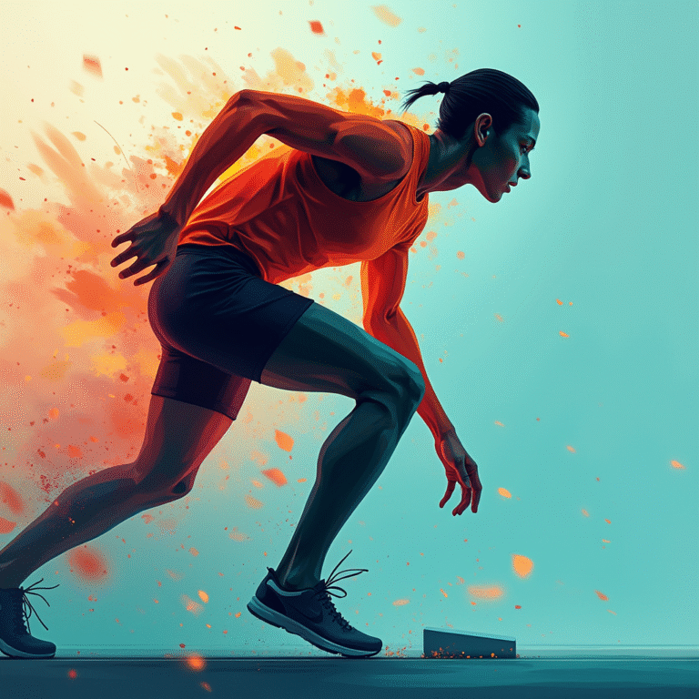 AI generated image of a runner at a starting block