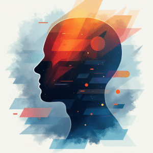 An AI image of a side profile of someones shadow